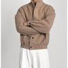 Men's Korean Style Stand-Up Collar Wool Coat - Trendy Autumn/Winter Streetwear Jacket