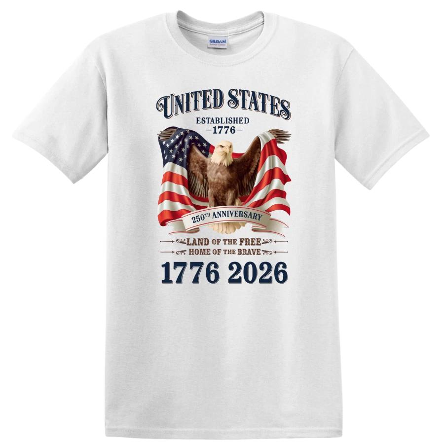 Eagle Liberty T Shirt 250 Years Freedom American Flag 1776 2026 Retro USA Tee M
