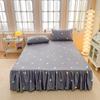 Soft Bed Skirt Printed Bed Cover with Rufffles Simple Style Mattress Protector falda de cama Lace Bed Sheets (No Pillowcase)