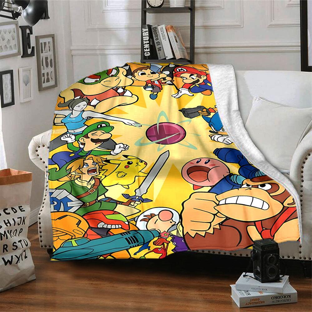 1 Stück Pokémon Gaming-Charaktere Weiche hautfreundliche Flanelldecke mit Digitaldruck, Verschiedene Größen erhältlich für Familie, Freunde, Geburtstag