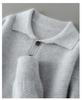 Men's Pure Wool Polo Collar Cardigan: Loose, Button-Up, Business Casual Cashmere Knit Sweater
