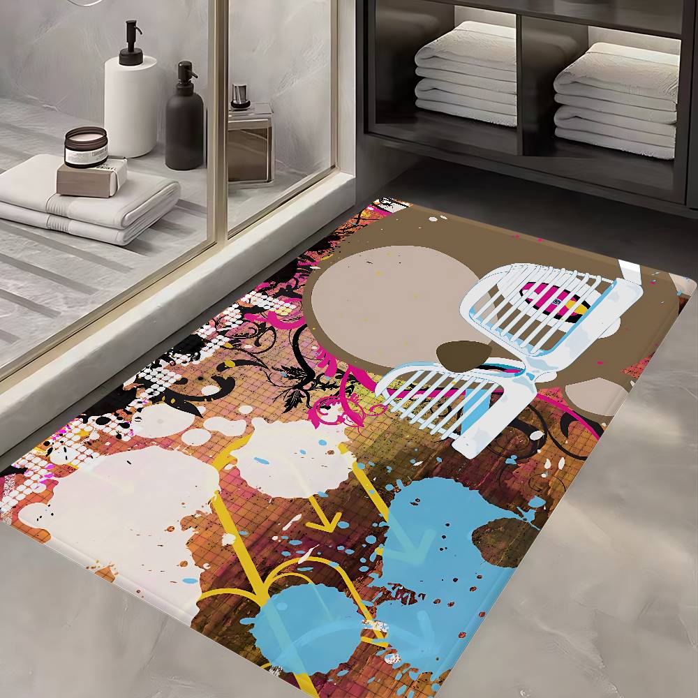 Kanye West Anmie Bathroom Mat Non-Slip Laundry Room Mat Laundry Decor Balcony Child Living Room Toilet Rug