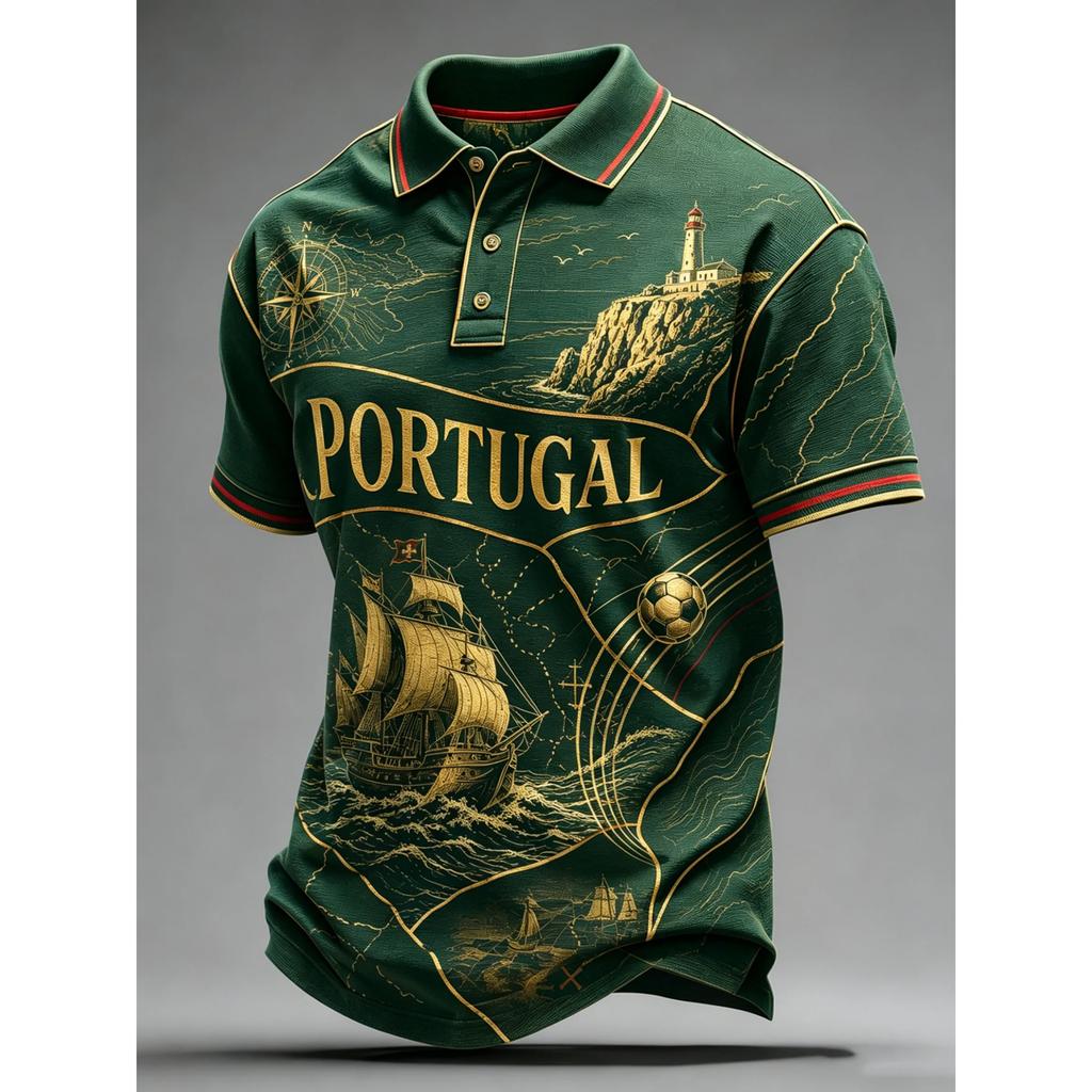 Football Print Polo Shirt for Men Classic Design Mens Polo Shirts Short Sleeve Dress Shirts for Men Workout Shirts for Men Golf Polos for Men