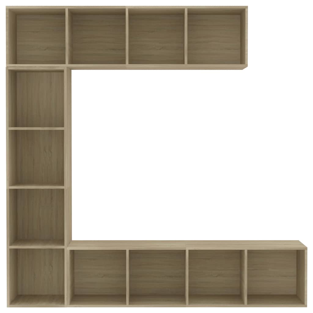 3 Piece Bookcase TV Cabinet Set in Sonoma Oak 70.9 x 11.8 x 70.9 (W x D x H)