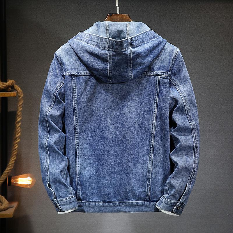 2024 Men's Hooded Windproof Denim Jacket: Spring Street Trend