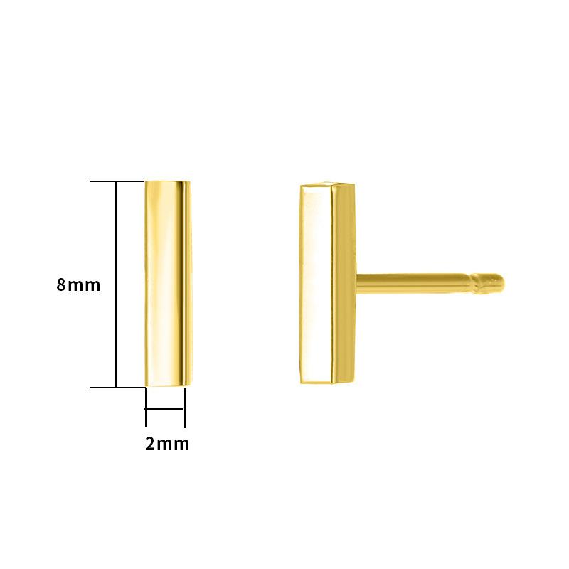 CARLIDANA Simple Design Geometric Rose Gold Plated Earrings Stainless Steel Rectangle Square Stud Earrings for Women Jewelry