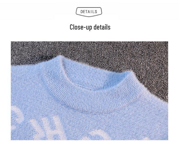 Southeast Asia Autumn/Winter 2025 Faux Mink Velvet Round Neck Sweater for Men - Hot Seller