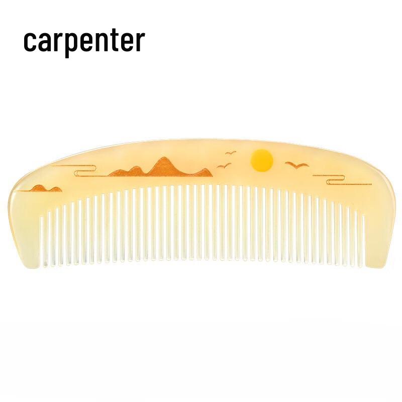 Расческа из натурального рога Тань Муцзян с пейзажным узором