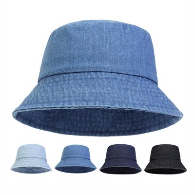Unisex Washed Cotton Bucket Hats Spring and Summer Fashion Versatile Sunshade Outdoor Casual Fishermen Caps
