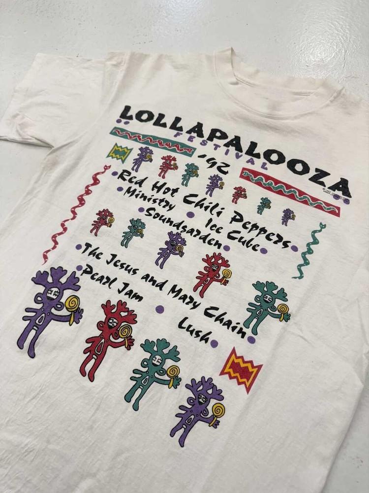 Vintage 1992 Lollapalooza Festival Shirt White Cotton All size S5XL 2HRC85 Unisex T-Shirt M