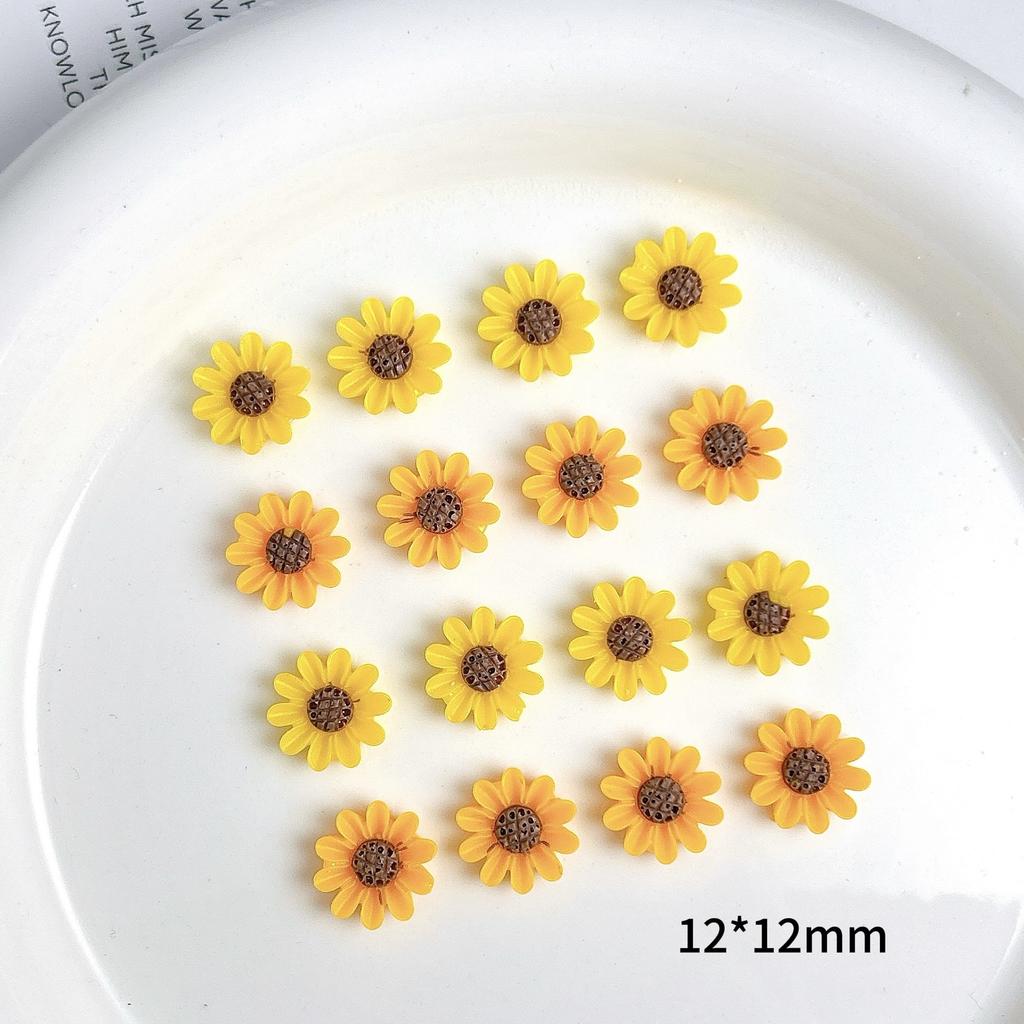 New Sunflower Nail Art Decorations Flat Bottom Realistic Mini Nail Decorations Handmade DIY Hair Clips Earrings Accessories