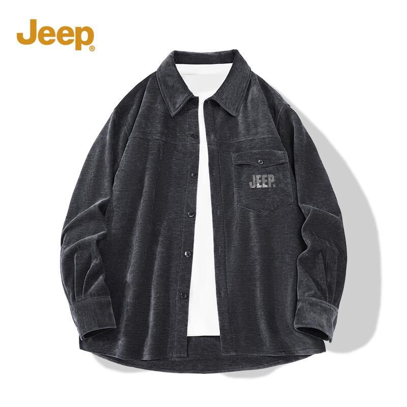 JEEP Men s Retro Corduroy Long Sleeve Casual Shirt M