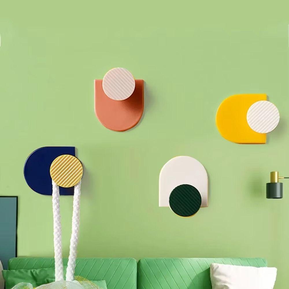 4pcs Home Use Easy Install Adhesive Wall Hooks Wall Mounted Removable Towel Hooks Space-Saving Hanging Hooks Bathroom