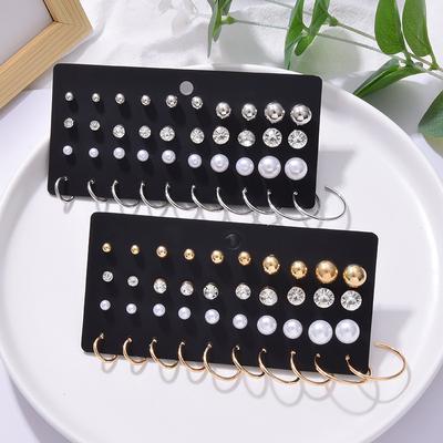 20 Paar Damen Ohrringe Set Perlen Ohrringe für Damen Böhmischer Schmuck