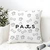 Animal Alphabet Pillow Case Cotton Linen Fabric Square Zipper Pillowcase Home Decorative Living Room