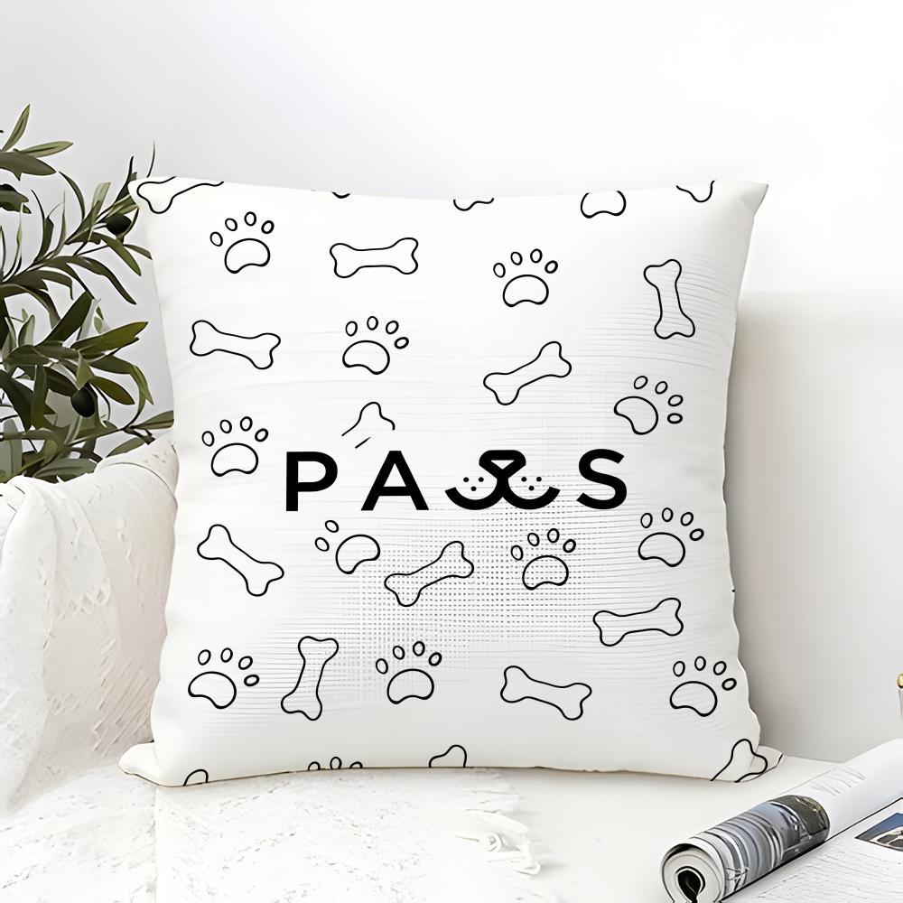Animal Alphabet Pillow Case Cotton Linen Fabric Square Zipper Pillowcase Home Decorative Living Room
