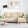 Sofa Set with Cushions Cream Polyester