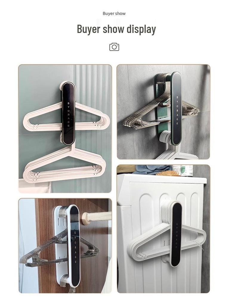 Retractable Wall-Mounted Balcony Clothes Organizer - No-Punch Hanging Storage Rack