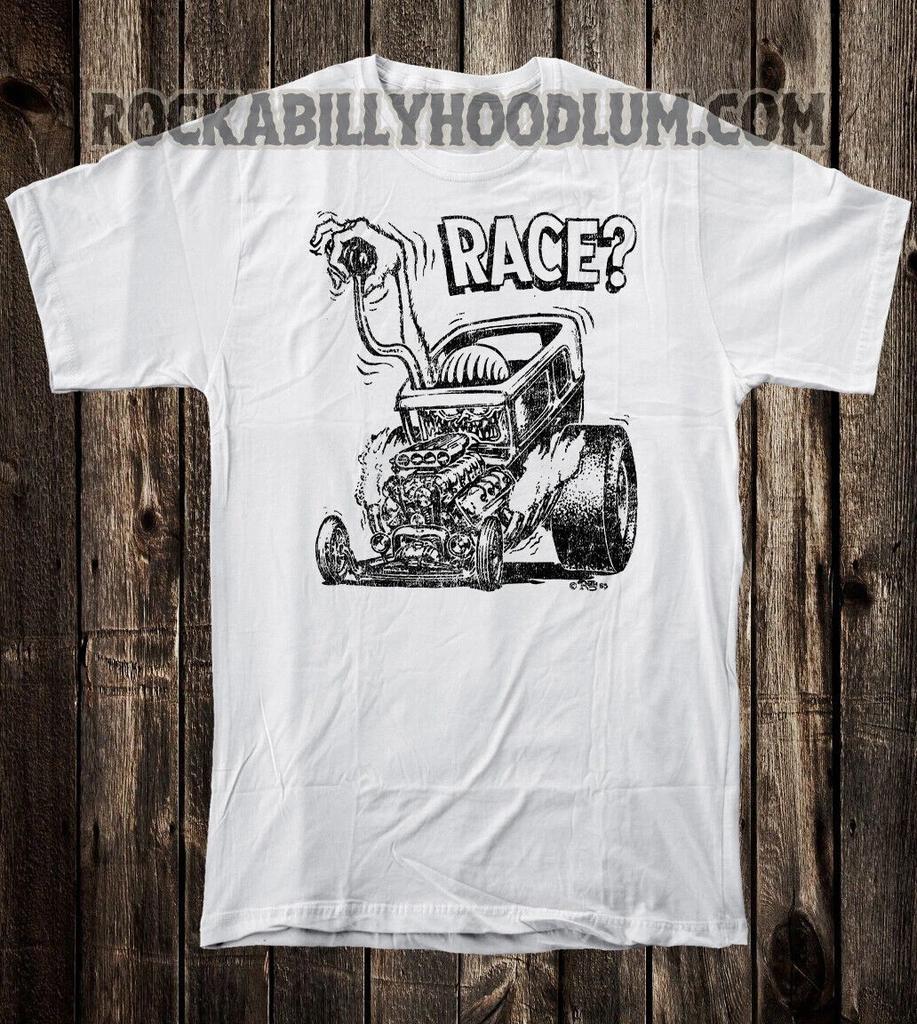 Retro Hot Rod Tee T Shirt Vtg Art Drag Racing Ed Big Daddy Roth Monster Race?