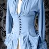 Summer Women's Solid Colour Temperament V-Neck Buttoned Long Sleeve T-Shirt