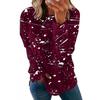 Plus Size Women Printed Long Sleeve T Shirt Loose Round Neck Tee