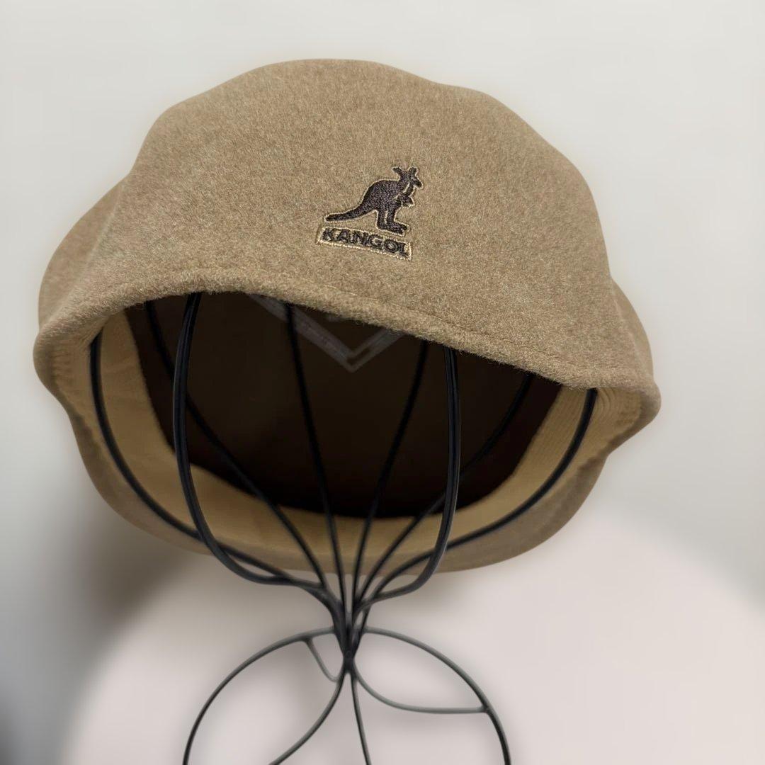 Used KANGOL The Wool 504 Hunting Cap Beige