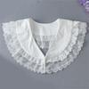 French Design Double Layer Detachable Collar for Women Girl Elegant Ruffle Lace Collar Neckpiece For Clothes Enhancement