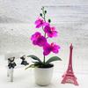 Simulated Four Flower Phalaenopsis Artificial Green Plant Potted Decor Indoor