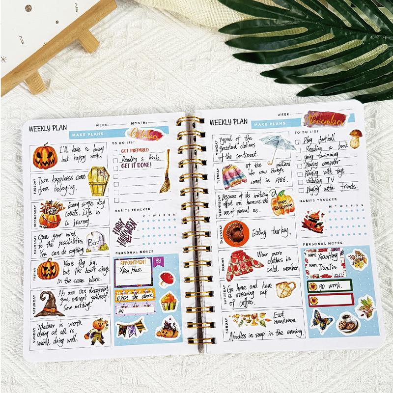 785Pcs Vintage Planner Decals Set Semi-Matte Paper Seals Reusable Irregular Shapes With 12 Month For Journaling English Language