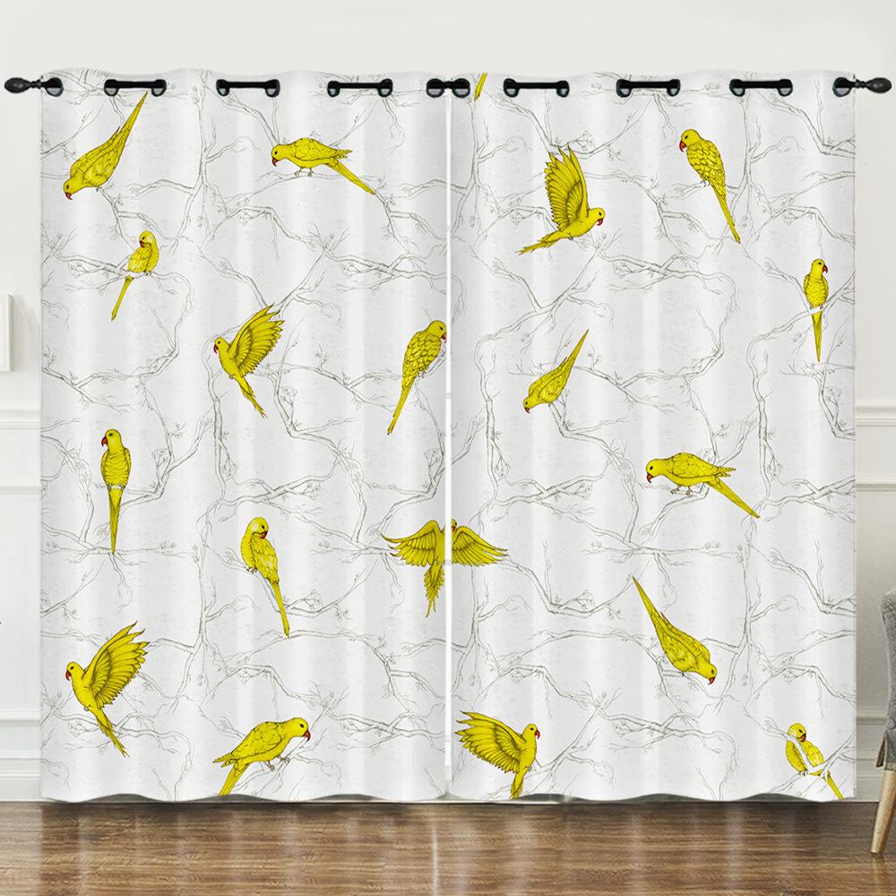 Curtain Cartoon Animal Bear Deer Love Kitten 3D Digital Printing Blackout Curtain Punching
