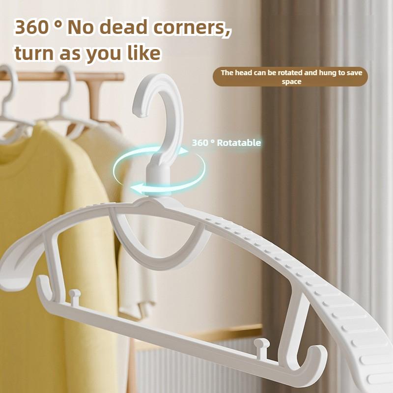Thiened Wide Oulder Clothes Hanger Home Anti-Slip Hanging Clothes Hanger Large Size Plastic Rotatable Clothes Hangers Organizer