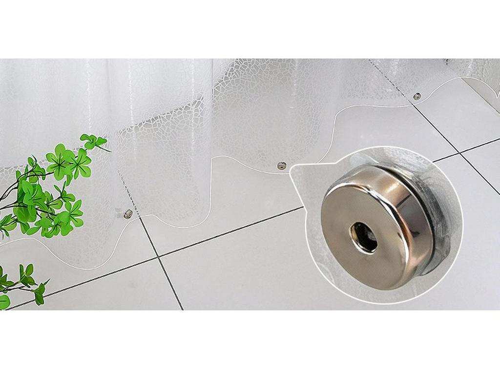 High-Transparency Waterproof EVA Shower Curtain, Mildew-Proof, Antibacterial, Splash-Resistant