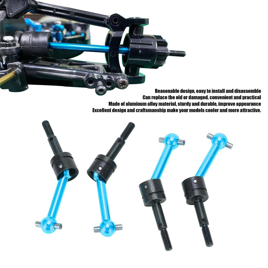 MEAPUXIN 4Pcs Universal Drive Shafts, 70mm CVD Drive Shafts, Aluminum Alloy, Upgrade Parts for TT02 110 RC Car, Durable Design, Easy Installation