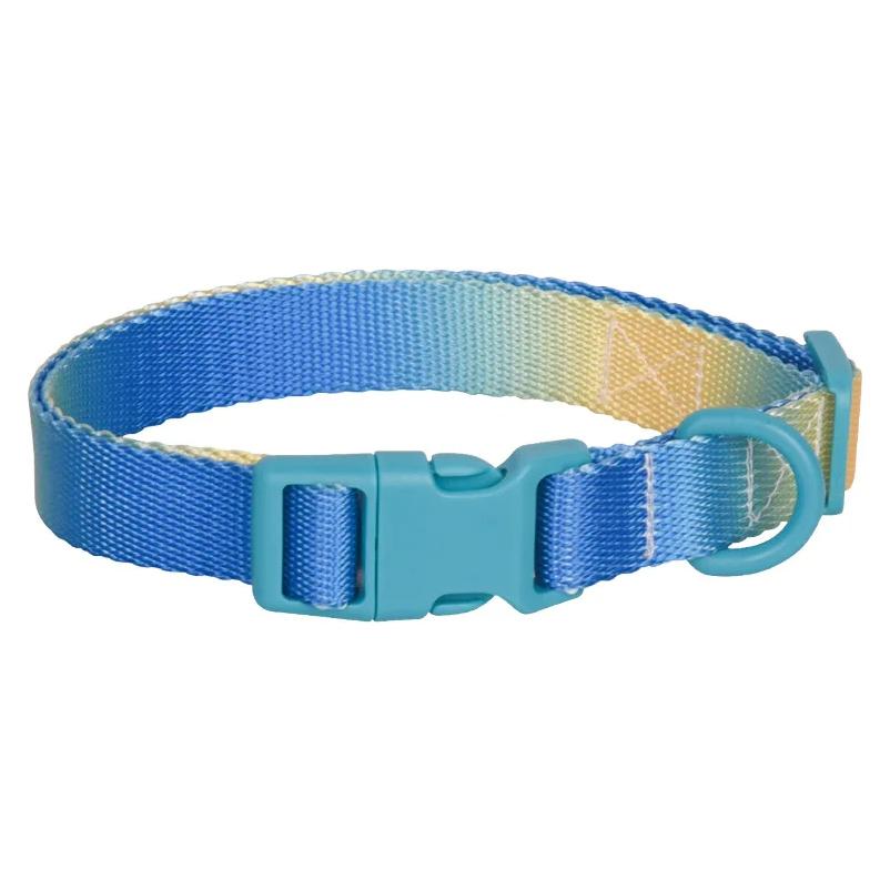5PCS  Fashion Durable Gradient Color Puppy Dog Collar Adjustable Durable Nylon Dog Collar for Small Medium Large Dogs Durable