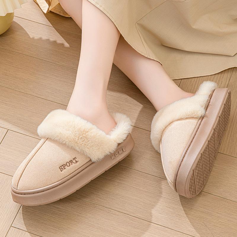 New Winter Warm Snow Boots Women Chunky Platform Plush Ankle Boots for Woman Suede Cotton Padded Shoes Slippers Loafers