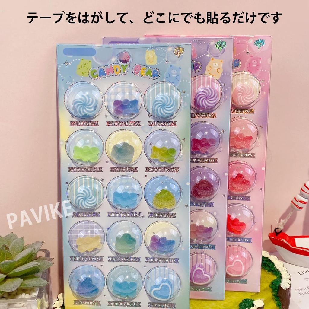PAVIKE 3D Stickers Little Bear Gummy Series Perfect for decorating cell DIY and stationery Easy to - - phones, notebooks, projects, diaries, cases.