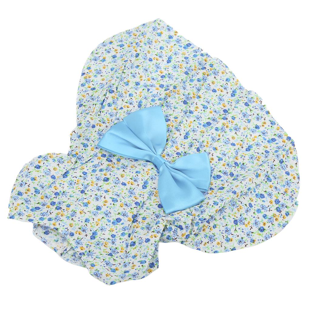 Small Pet Dress Cute Breathable Soft Flower Pattern Pet Princess Skirt with Bowknot for Puppy Bunny