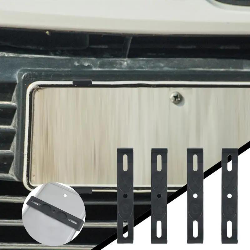 4Pcs Frameless European License Plate Frame Weatherproof Car Tag Holder Set For Front Rear EU Russian Vehicles Accessories