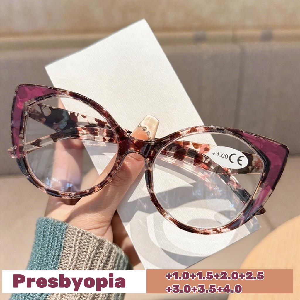 Stylish Round Frame Reading Glasses for Women Anti Blue Light High Quality Far Sight Eyewear European Luxury Designer Glasses