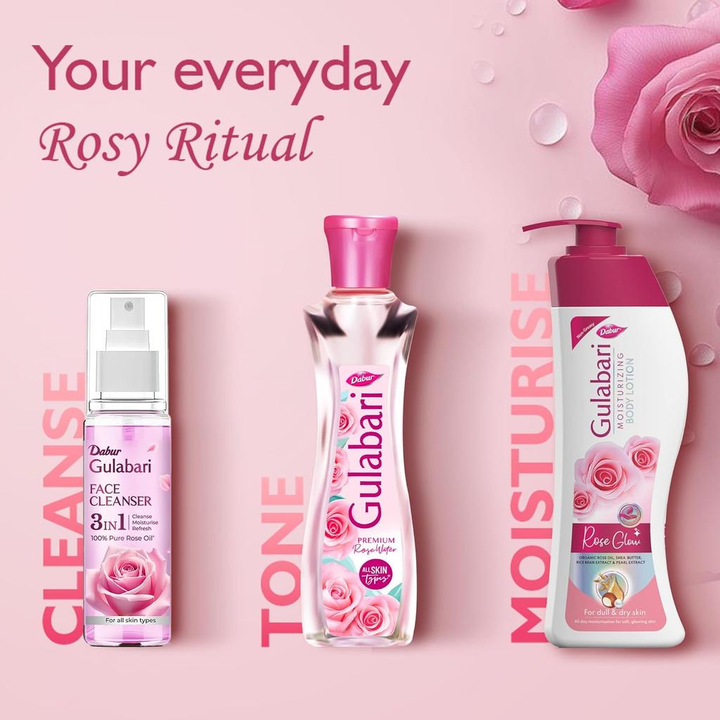 Dabur Gulabari Rose Glow Face Cleanser 100 Ml Pack Of 1, Hydrating Toner & Moisturizer