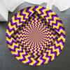 3D Psychedelic Illusion Round Carpet Geometric Rugs Living Room Door Mat Coffee Table Black and White Stereo Vision Floor Mats