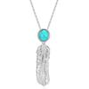 FANCIME Feather Turquoise Necklace in S925 Hawaiian Good Luck Perfect for White and Gift Wrapping Included Women's Silver, Jewelry, Charm, Day,