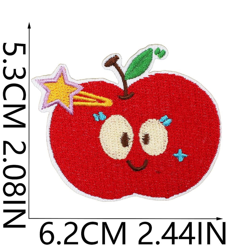 Cartoon Apple Embroidery Cloth Sticker Apple Cake Patch Sticker Children'S Clothes Decoration Stars Apple Embroidery Stamp Boy