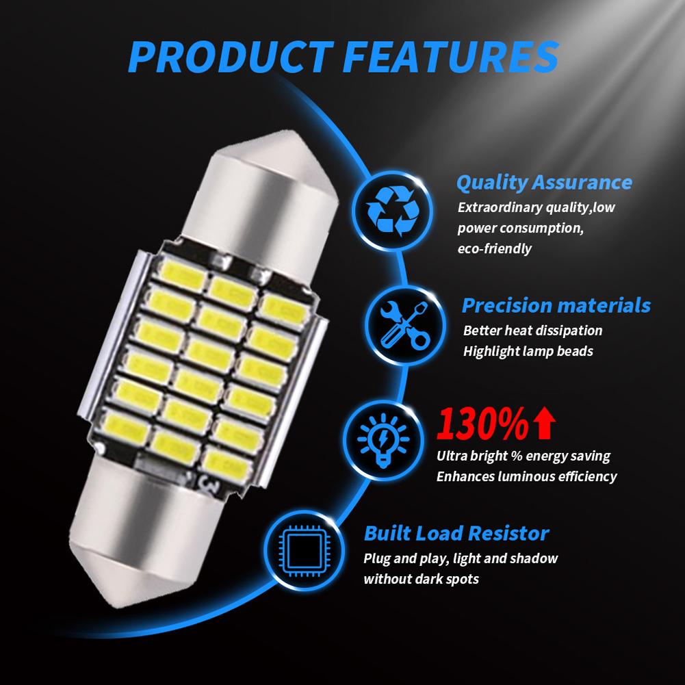 C5W LED Bulbs Canbus Super Bright LED Bulb C5W C10W Car License Light Auto Interior Reading Dome Lamp 31mm 36mm 39mm 41mm