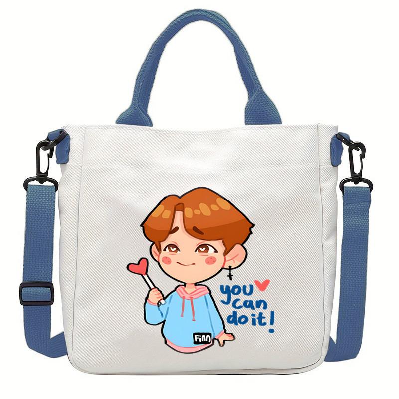 Multi-color KPOP Stray Felix Printed Crossbody Bag Canvas Shoulder Bags