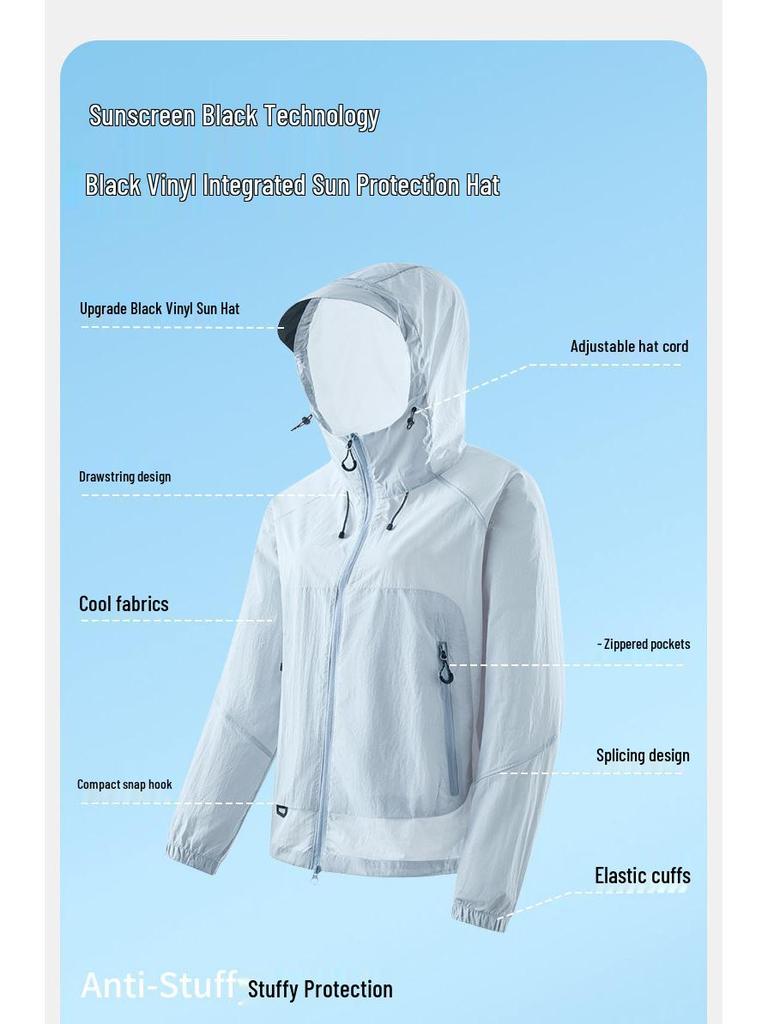 Women's Lightweight UV Protection Hooded Jacket - Quick Dry, Breathable, Ice Silk Summer Sun Shield
