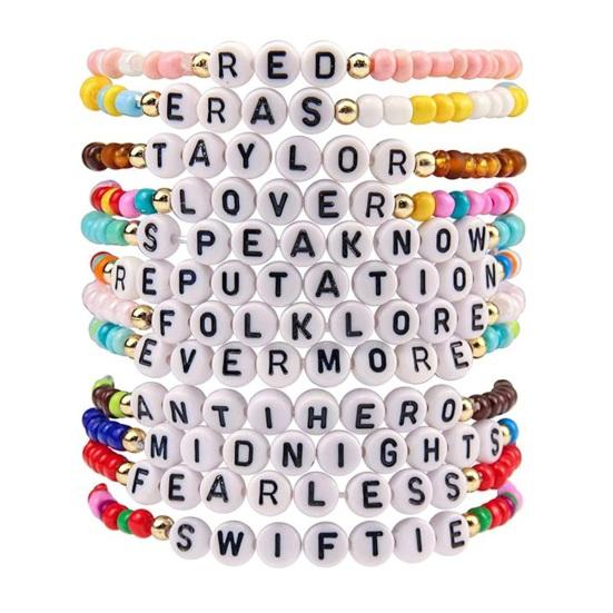 Set 11 Bracciali Dell'Amicizia Ispirati A Taylor, Stile Bohémien, Colorati, Regolabili, Per Fan