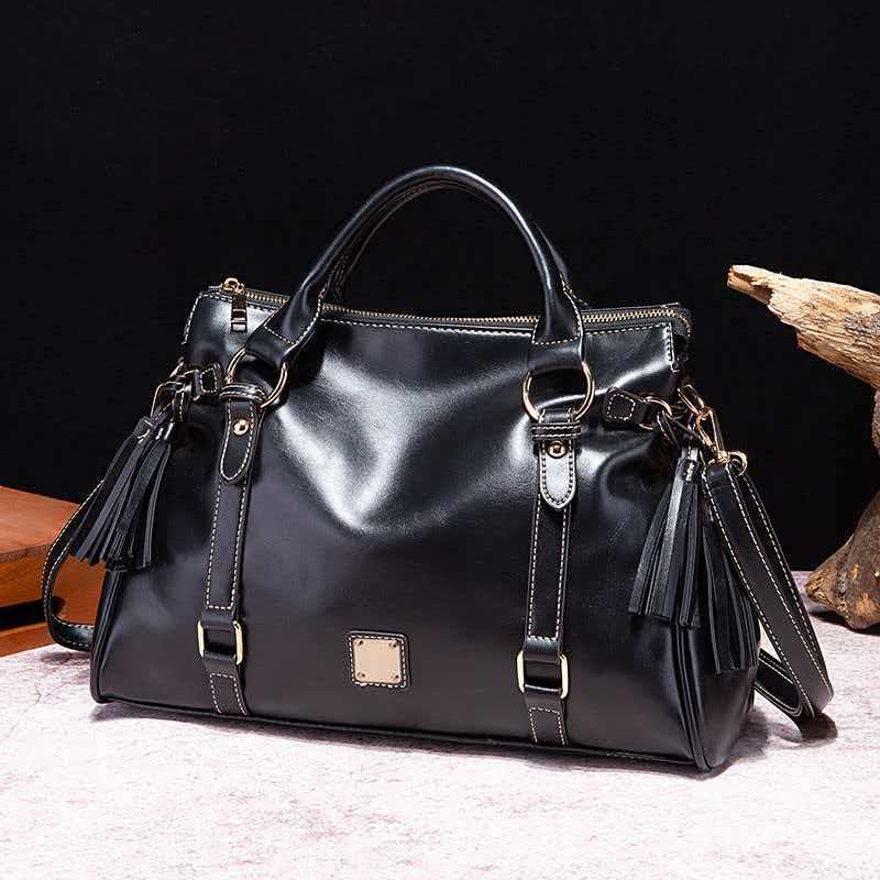 

Retro Soft Leather Women s Large Capacity Tote Bag Luxury Designer Large Size PU Handbag Shoulder Bag Daily Work Commuting чёрный