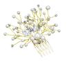 Shiny Faux Pearl Rhinestone Women Hairpin Bridal Comb Wedding Banquet Headdress