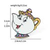 European and American film and television characters metal badge beautiful woman and beast teapot wife alloy brooch pin